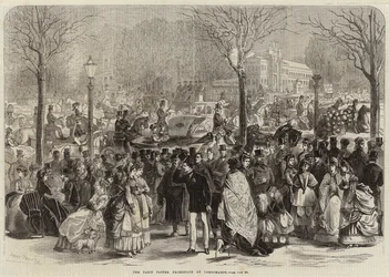 El paseo de Pascua en París en Longchamps